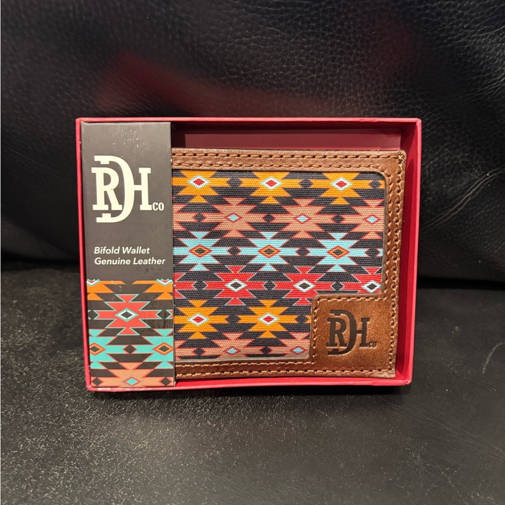 Brown and Multicolor Geometric Bifold Wallet